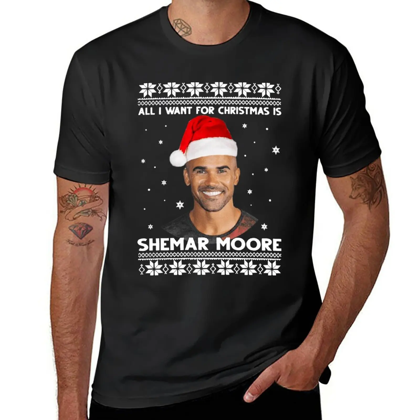 

New Store All i Want for Christmas is Shemar Moore T-Shirt Aesthetic clothing blank t shirts sweat shirts, men