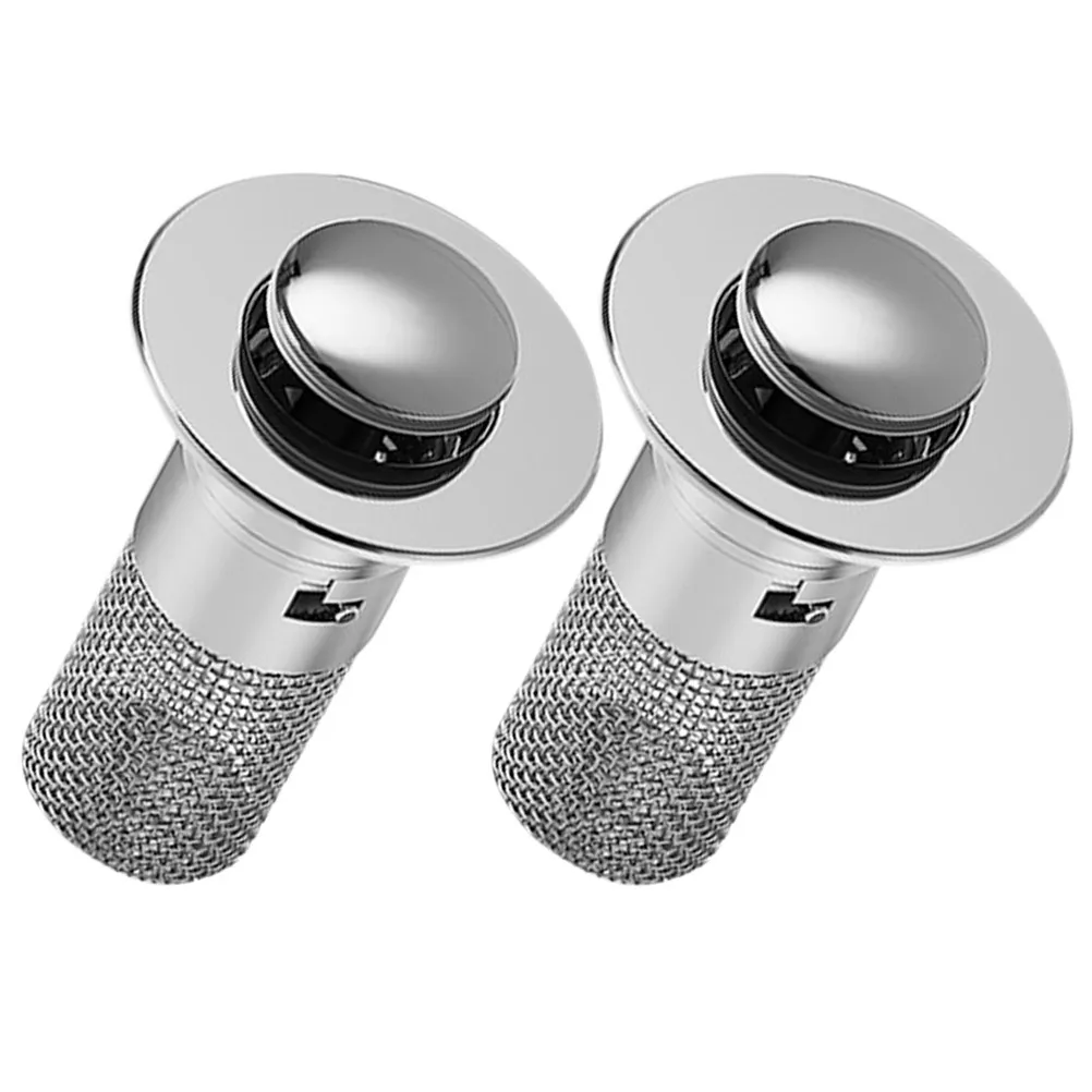 

2 Pcs Filter Drain Plug Bathroom Basin Bathtub Hair Catcher Metal Sink Cover for Shower