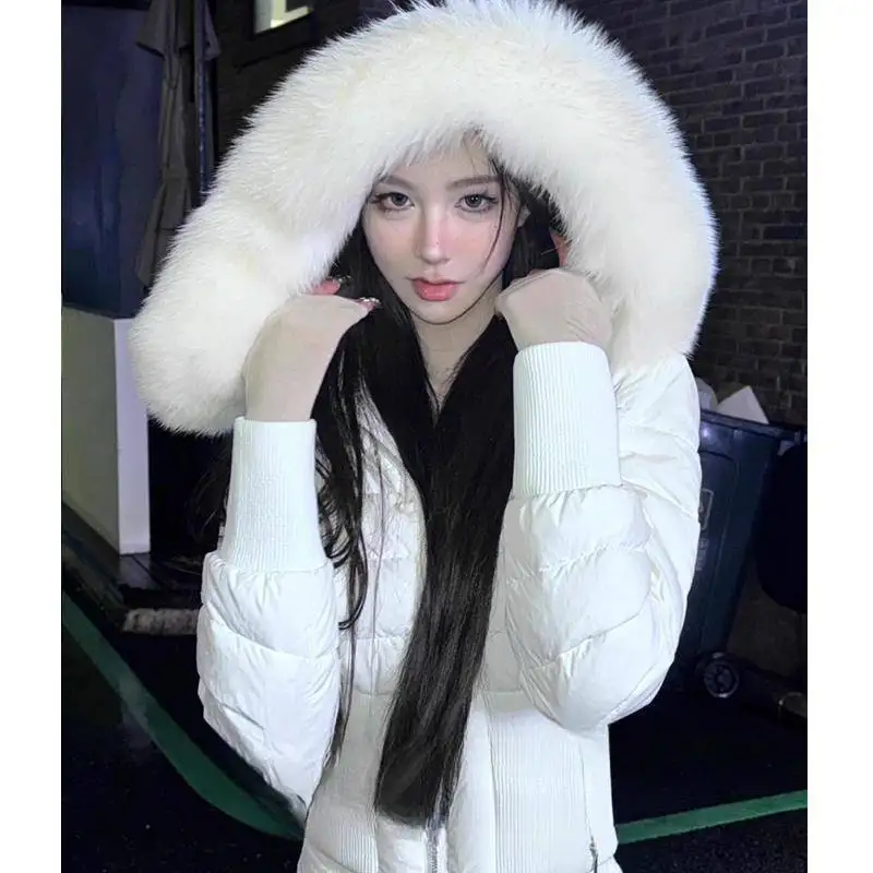 

Американская винтажная короткая толстовка с воротником из искусственного меха и длинным рукавом, женская ретро Y2k, панк, готика, повседневная уличная одежда, Harajuku, японская осень