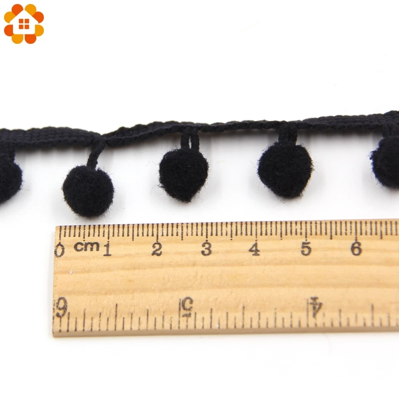 5Yards/Lot Hot Sale 10MM Pom Pom Trim Ball Fringe Ribbon DIY Sewing Accessory Lace 17 Colors For Home Party Decoration