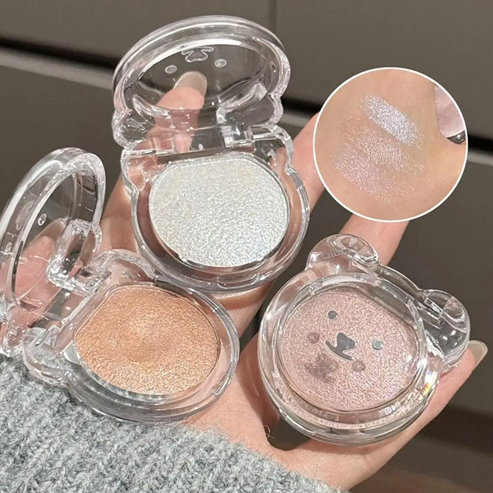 Monochroom Markeerstift Champagne Goud Glitter Fleuren Glanzende Oogmake-up Aardappelpuree Textuur Diamant Oogschaduwpalet
