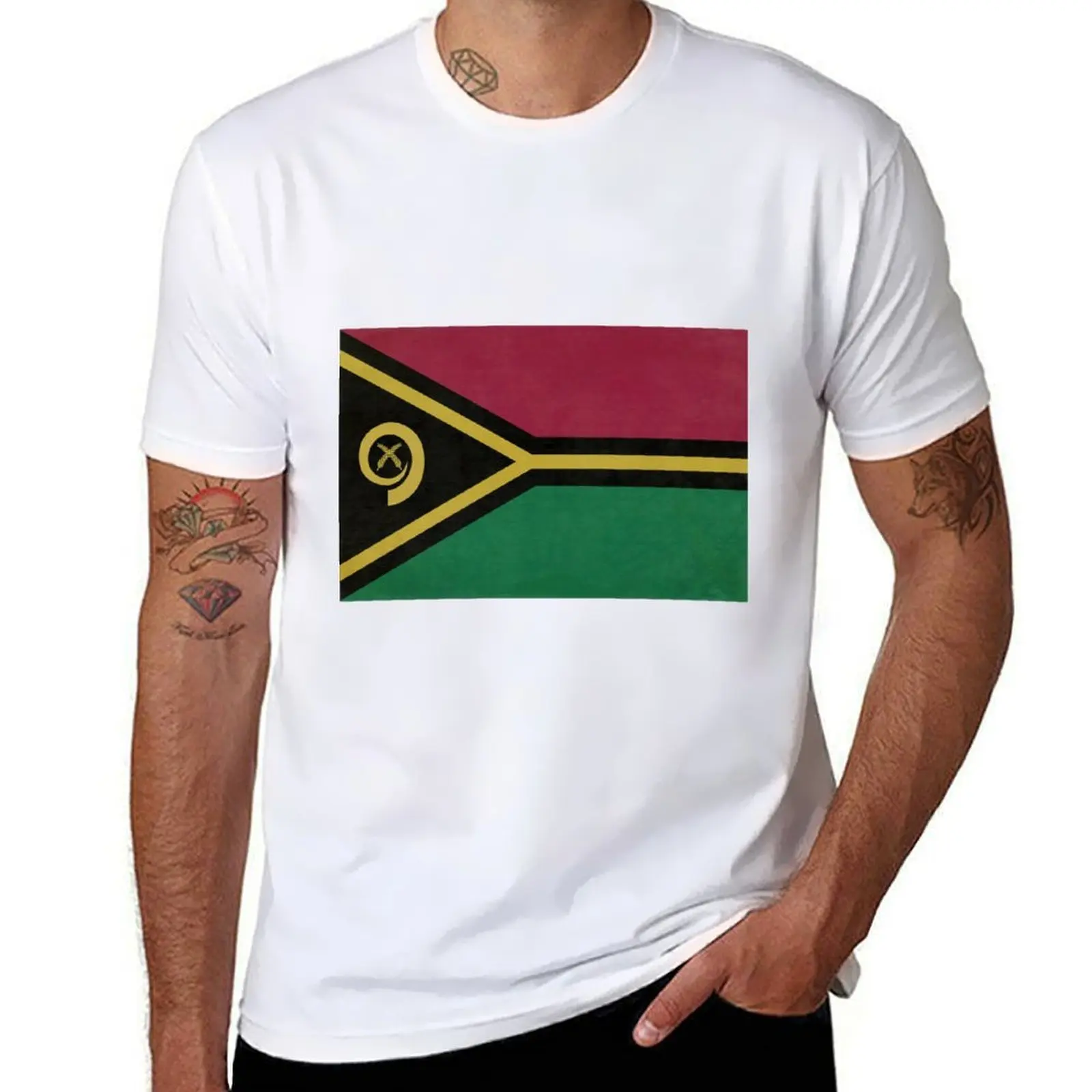 

Vanuatu Flag T-Shirt anime tshirt man t shirts for men T-Shirt