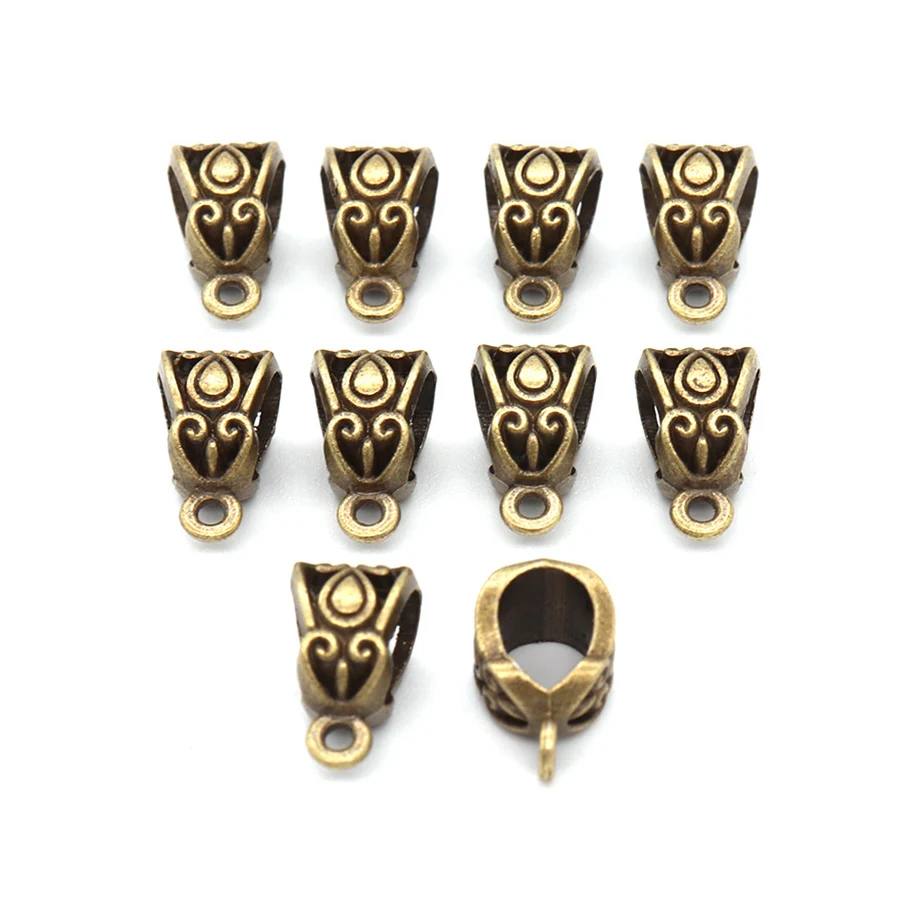 20PCS Beads Bails Connector Charms Pendants Jewelry Findings Making Accessory DIY Necklace Multicolor Big Hole Beads Bails