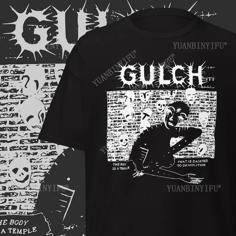 

Футболка Gulch Hardcore Punk Band — футболка с рисунком Grindcore, хлопковые уличные футболки с короткими рукавами