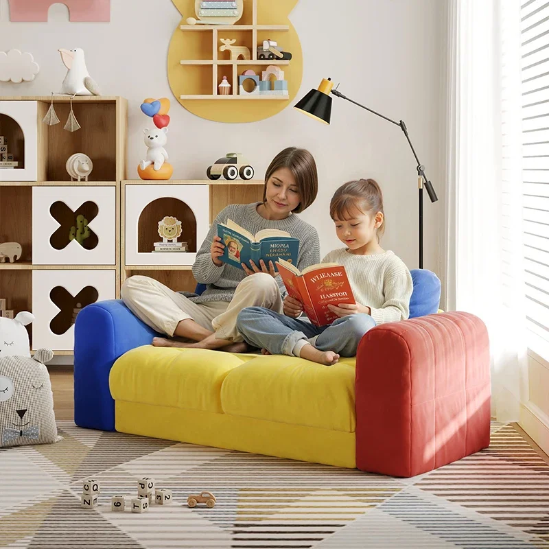 

Creative lazy children's sofa small reading corner bedroom living room double small apartment fabric sofa