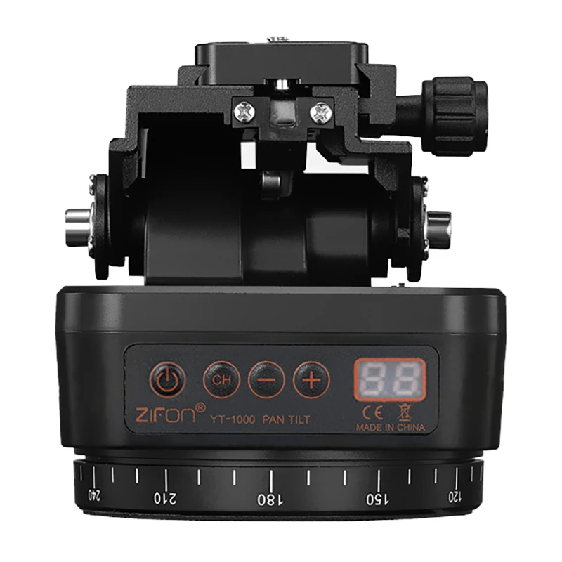 ZIFON YT1000 Electronic Pan Tilt Head Panoramic Motorized Tripod Pan Tilt Head with Speed Adjustment for Camera and Smartphone