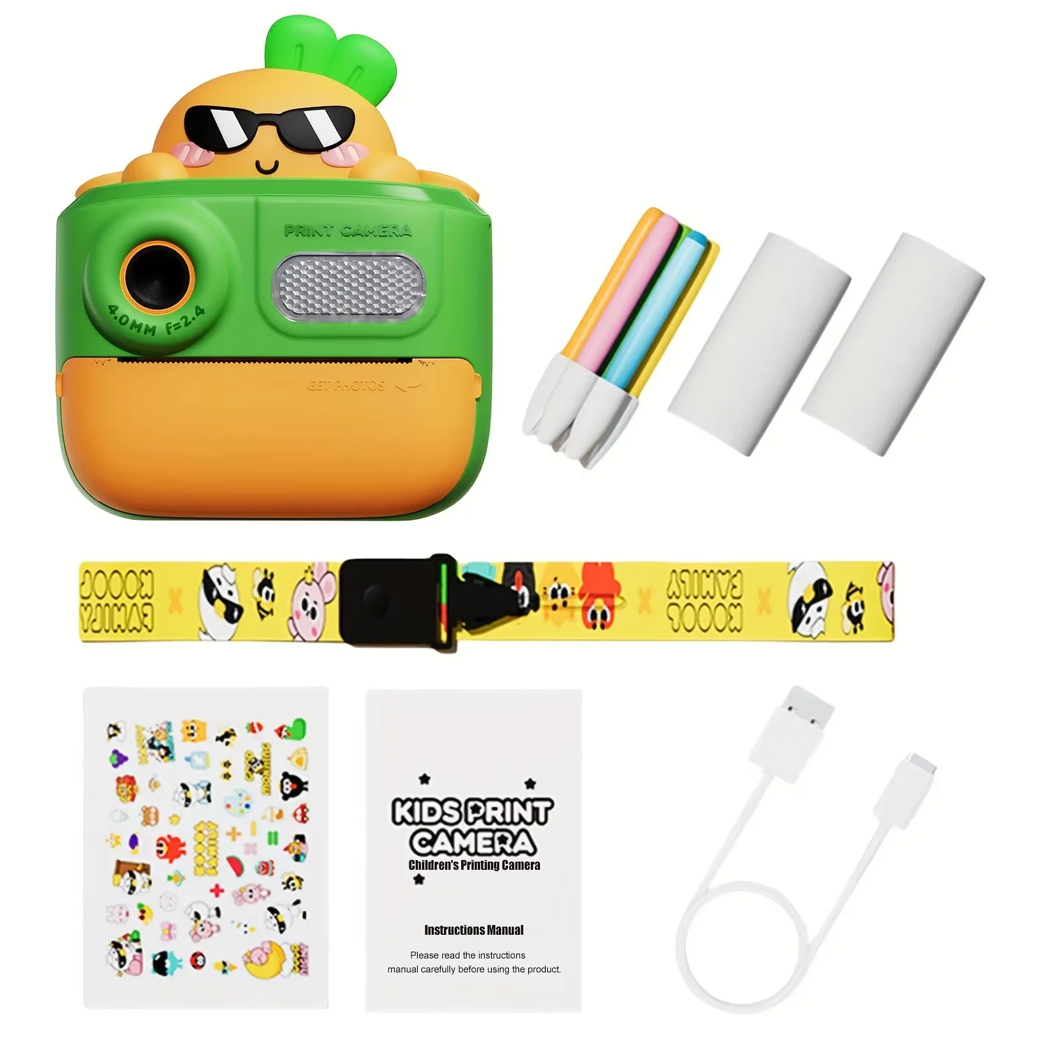 Draagbare 1080P digitale kindercamera Dubbele lens Instant thermische print Visuele camera voor kinderen