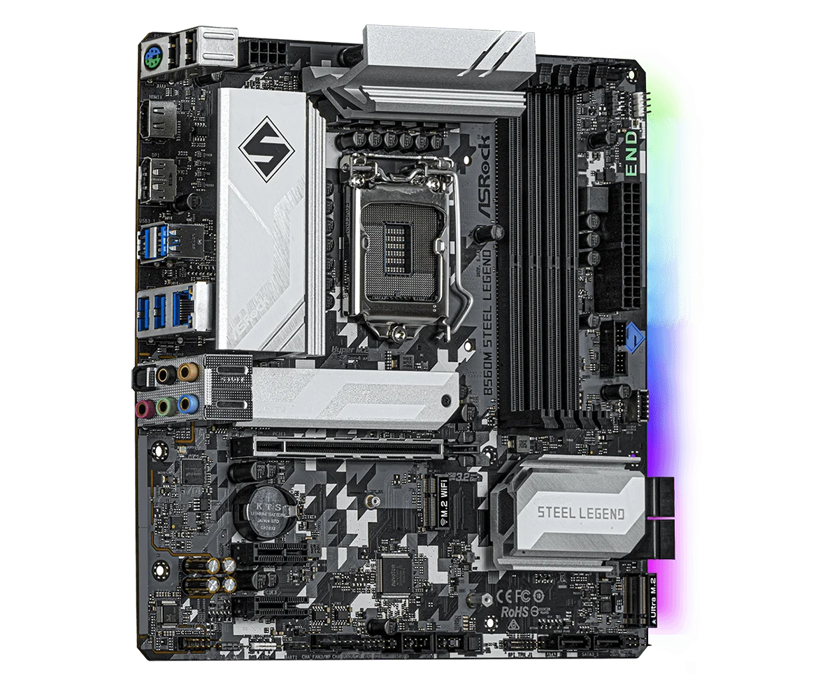 Imagem -03 - Placa-mãe Asrock B560m Steel Legend Intel B560 Lga 1200 128gb Ddr4 M.2 Suporte I711700k I5-11400 I9-10900f I5-10400 I5-11600