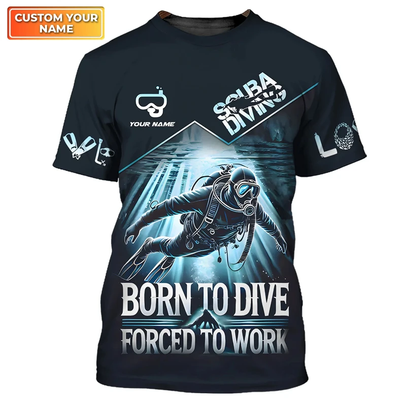 Fashion Sports Graphic Diving 3d Printed Tshirts New Trend Personalized Name Men Women Loose T Shirt Team Uniforms Running Tops
