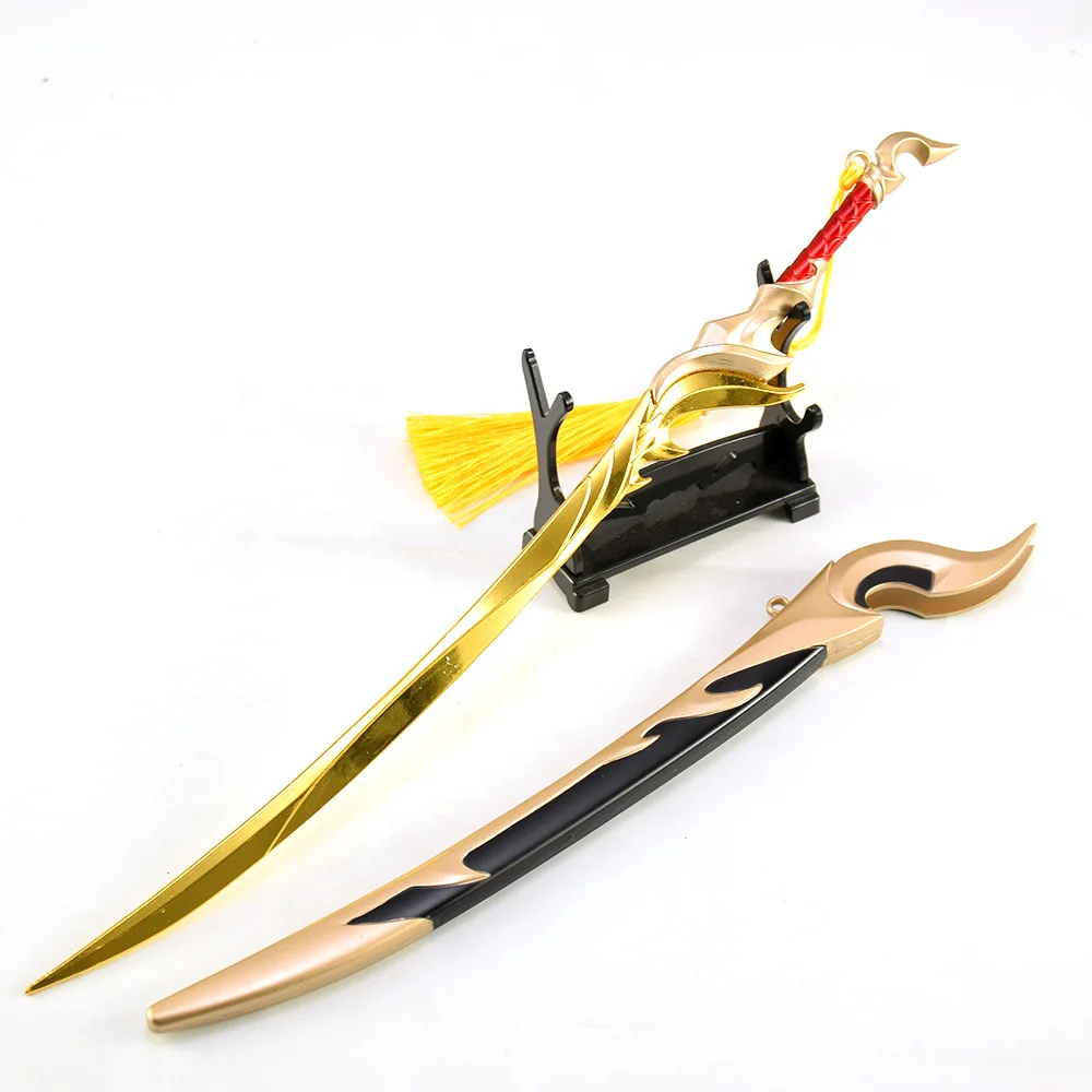 30cm Yasuo Dios dragón Venerable Katana arma de Metal con revestimiento modelo espada samurái japonesa Ninja Cosplay Prop adornos juguetes regalo