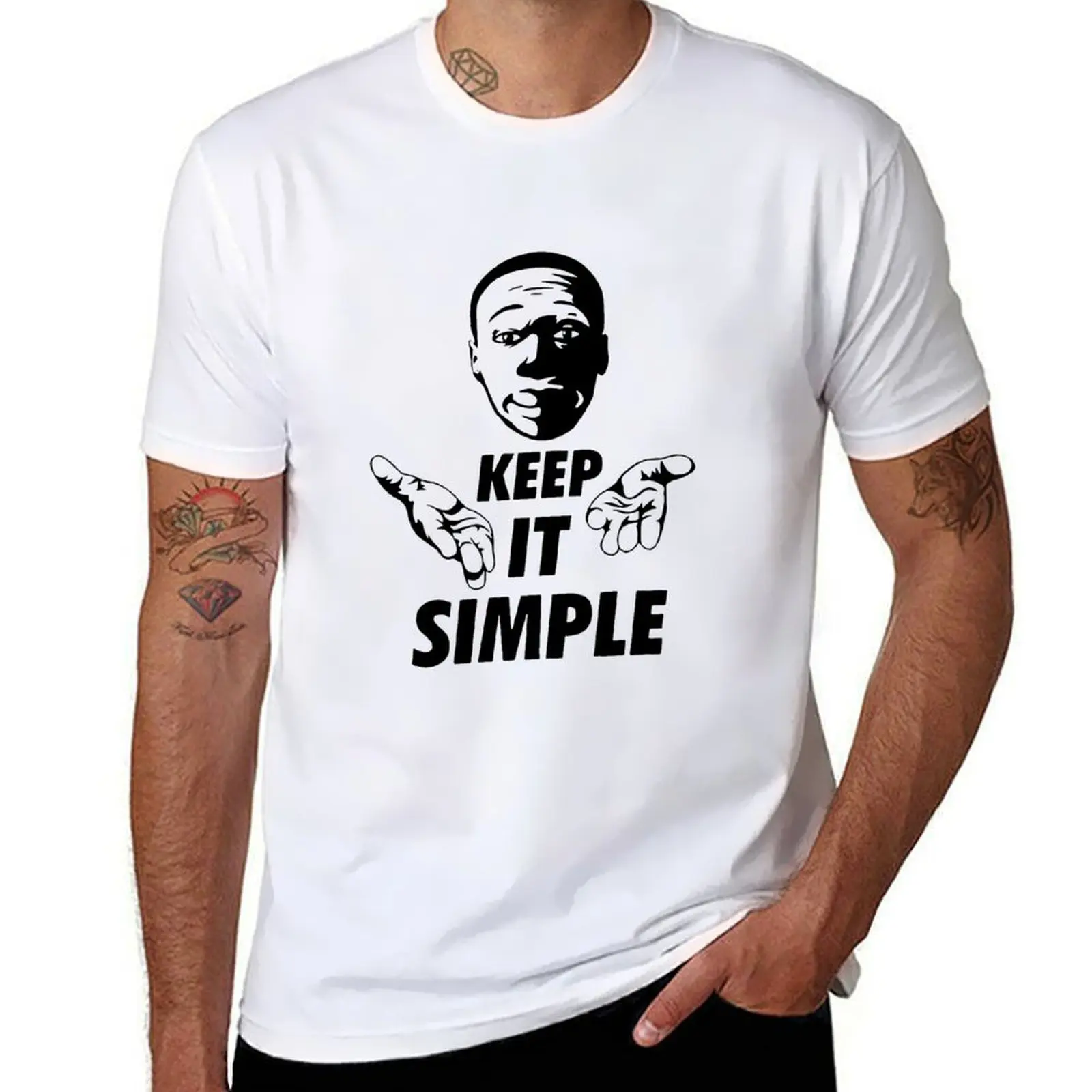 Khaby Lame Keep It Simple Tshirt- Khaby Lame Keep it ملصق بسيط تي شيرت تي شيرت رجل عادي أنيمي تي شيرت كبير الحجم تي شيرت
