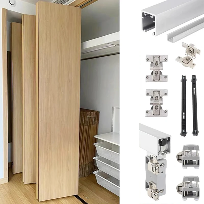 Silent sliding wardrobe folding sliding door accessories, aluminum alloy sliding door bottom rail, zinc alloy plastic