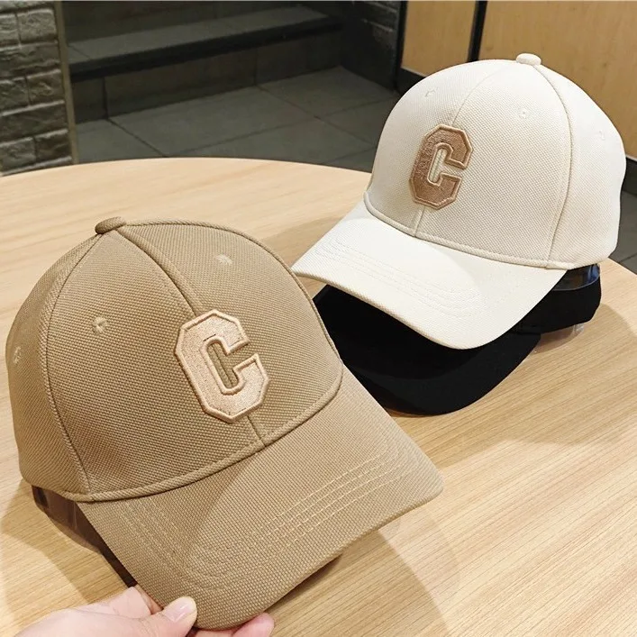 

Korean version embroidered C letter baseball cap children spring and autumn couple student fashion casual hard top sunshade cap