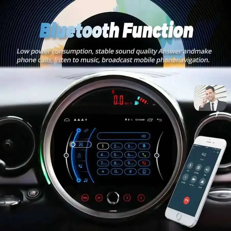 Мультимедийный видеоплеер Navirider DSP Android 14 SIM для BMW Mini Cooper R56 R60 R51 2006-2015 Стерео Bluetooth Carplay 4G