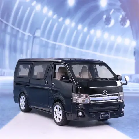 1:32 Toyota Hiace MPV Legeringsbilmodell Diecast Leksaksfordon Metallleksaksbilmodell Ljud Ljus Samling Barn Present F366 10 best sales gjuten Hiac - №10