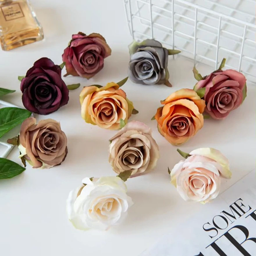 

Artificial Flowers Wall Silk Roses Diy Gifts Box Valentine's Day Present Home Vase Table Festival Accessori Garden Wedding Decor