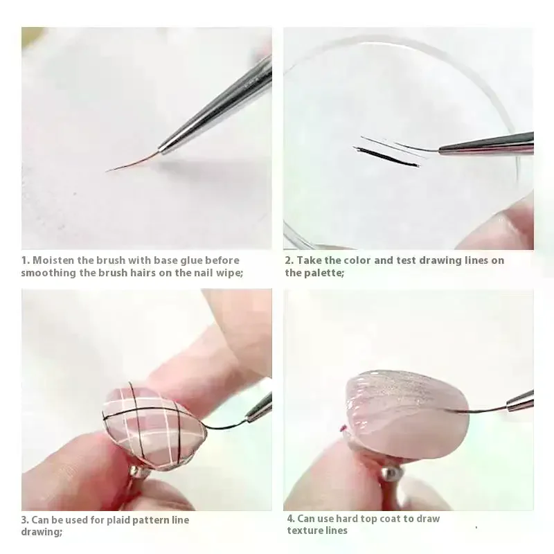 Wooden Nail Art Brushes Nail Art Liner Brush For Thin Details Fine Drawing Liner Brush UV Gel Polish Painting Nail Design Tool
