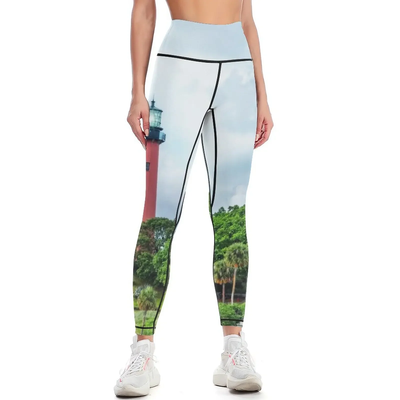 Jupiter Inlet Light, Florida Leggings fitness set gym sport pants Womens Leggings