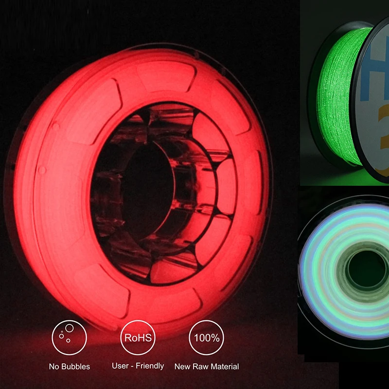 Glowing In The Dark 1,75mm 3D Drucker Filament Luminous Sublimation Material für 3d Druck Glow Ranibow/Rot/firefly Grün