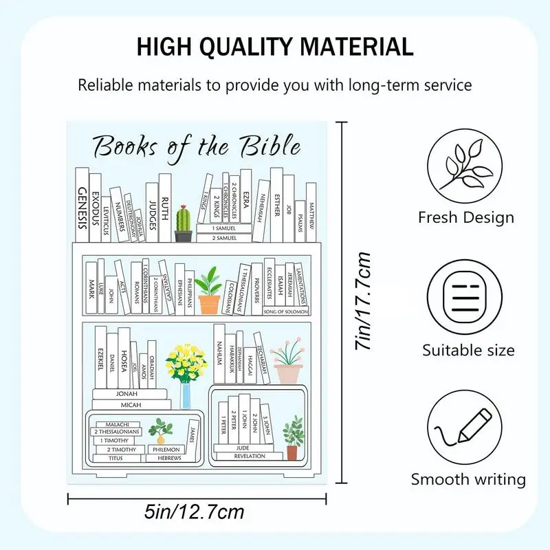 8Pcs Christian Bible Book Stickers Bookshelf Display Bible Labels Christian Shelf Labels Scripture Guide Study Supplies