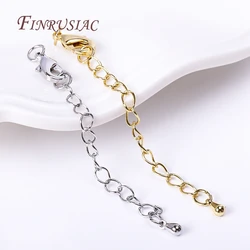 Rhodium/ 18K Real Gold Plated Brass 66mm Extension Tail Chain DIY Jewelry Making Findings 10/12mm Lobster Clasps Extension Chain