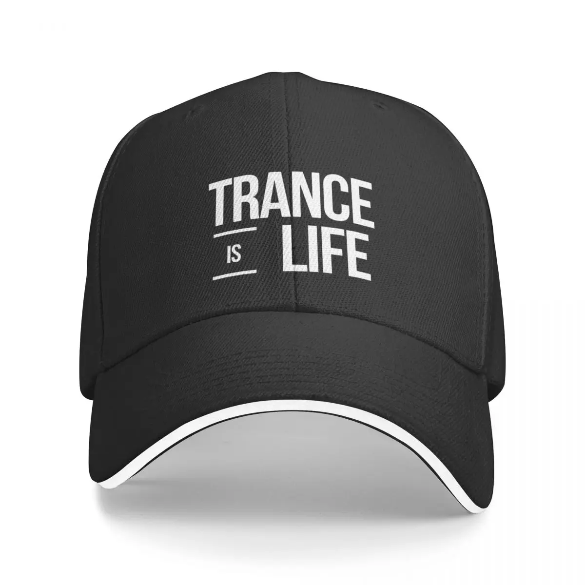 Trance is Life ( White / Black) Baseball Cap Luxury Brand Hat Man For The Sun beach hat Women's Beach Visor Men's