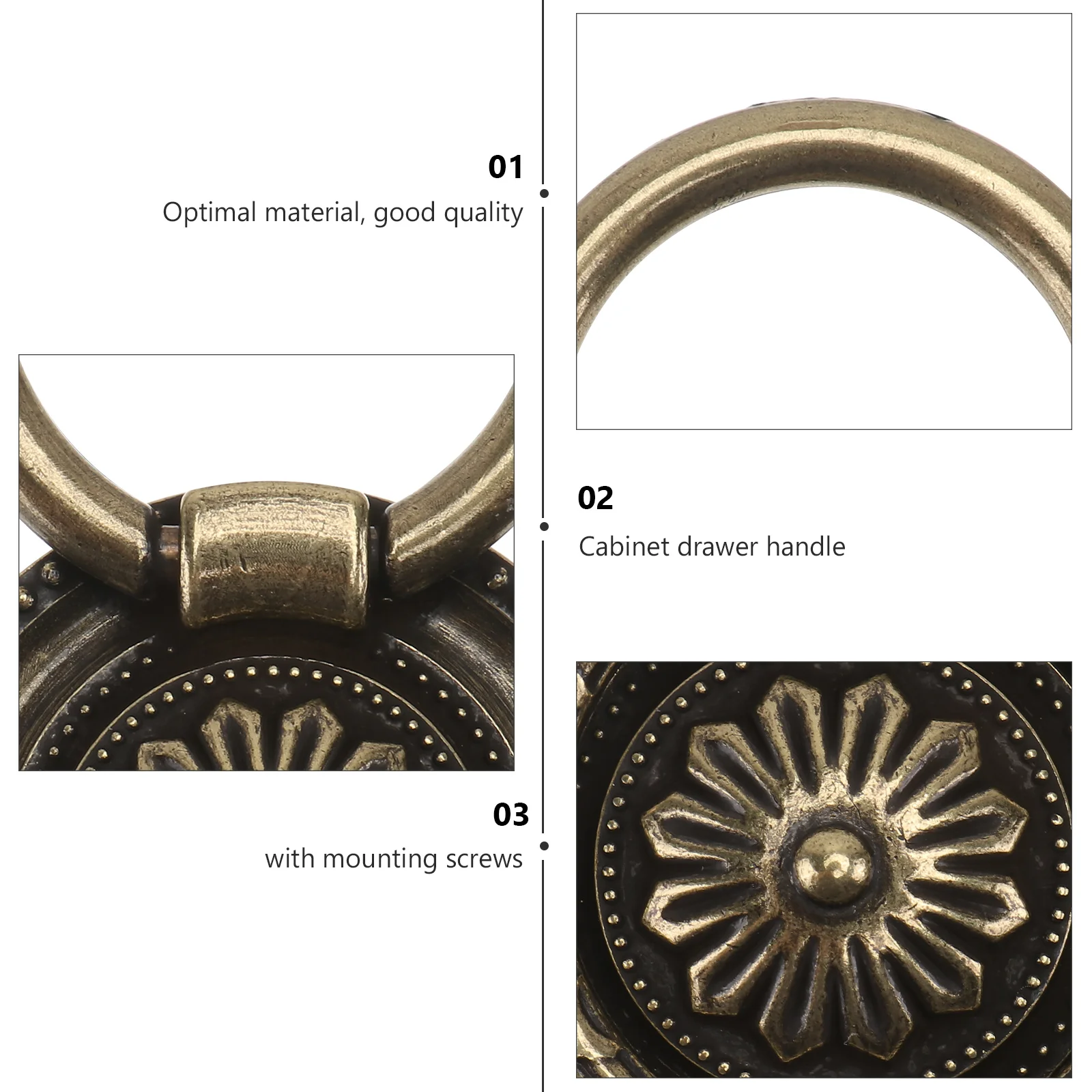 

4Pcs Bronze Cabinet Door Handles Durable Pull Handles for Wardrobe Drawer Cupboard Furniture Accessories