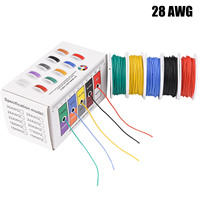 28 AWG Stranded Electrical Wire 28 Gauge Tinned Copper Wires Flexible Silicone Electric Hookup Wire Kit 5 Colors 32.8ft/10m Each