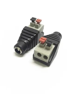1PCS DC 5.5 * 2.1mm Adapter Male And Female Monitoring Solderless Connector Plug power Terminal Press Type