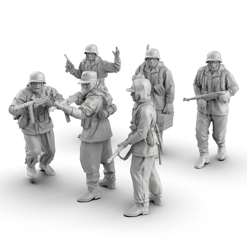 1/35 Scale World War 2 ทหารเยอรมัน Miniature Figurine เรซิ่น 3d พิมพ์สีขาวรุ่นประกอบและ Unpainted Kit