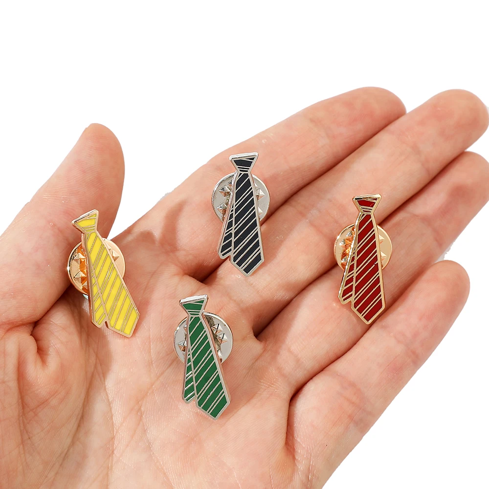 4 Pcs Personality creative magic academy surrounding metal badge leisurely tie brooch dripping alloy pin accessories