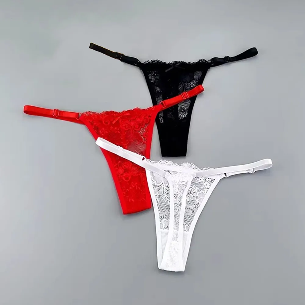 3 uds tangas sexis ropa interior para mujer perspectiva encaje Tanga bragas cintura baja talla grande regalo de esposa caliente
