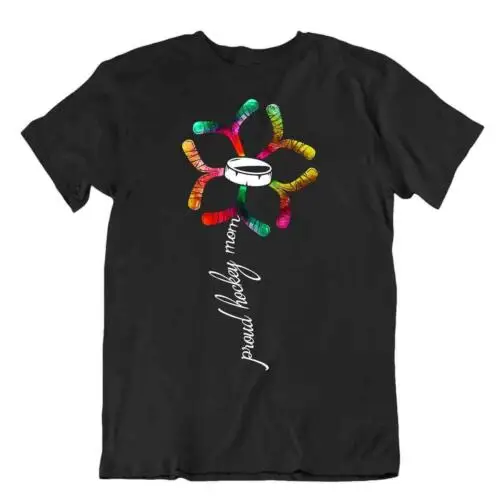 

Hockey Sport T-Shirt Tee Gift Cool Vintage Cute Funny Happy Skates Goal Flower