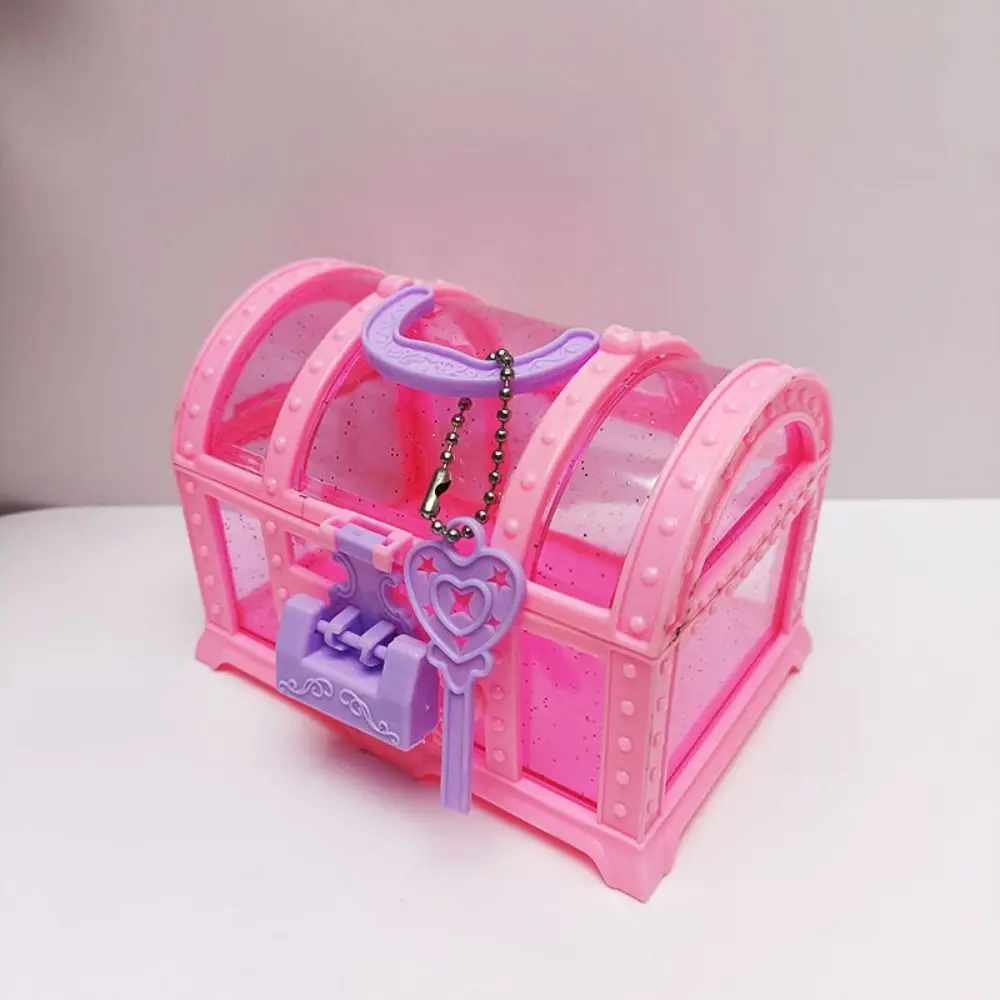 صندوق صغير وردي/أرجواني للأطفال صندوق مجوهرات مع قفل التظاهر اللعب صندوق ماكياج لطيف الفتيات خلع الملابس البلاستيك الكنز الصدر النساء الفتيات #5