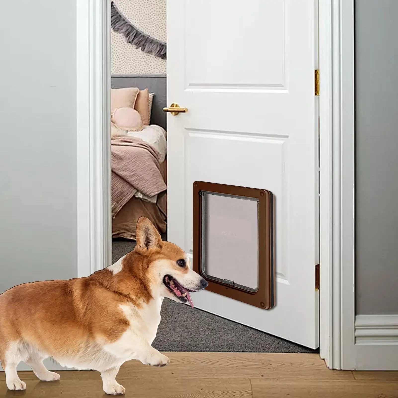 

Дверь для собаки внутри, клапан для кошек, дверь для собак, товары для домашних животных, ворота с монтажным комплектом для интерьера, экстерьера дома, гостиной, стены, окна