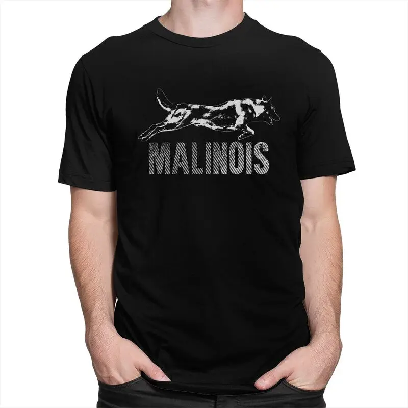 Custom Trendy Belgian Shepherd Malinois T Shirt Men 100% Cotton T-shirt Casual Mechelaar Dog Tee Tops Streetwear Tshirts