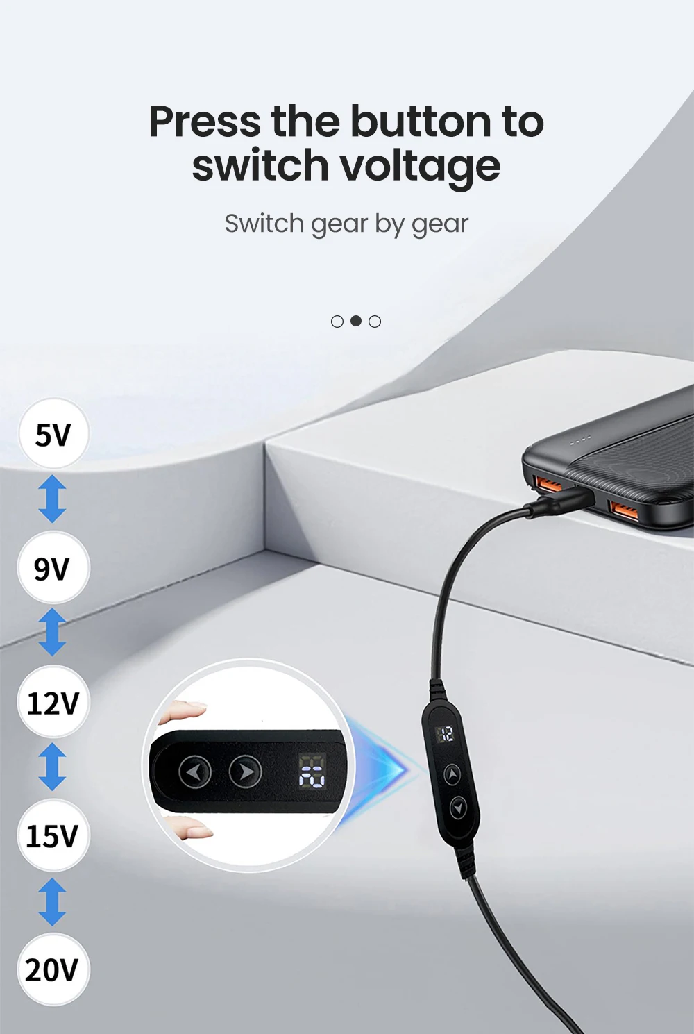 Typ C zu DC Power Boost Kabel 5V/9V/12V/15V/20V Boost Linie 8 Adapter USB C zu DC Jack Stecker Schnelle Aufladung für Wifi Router – Detail 4