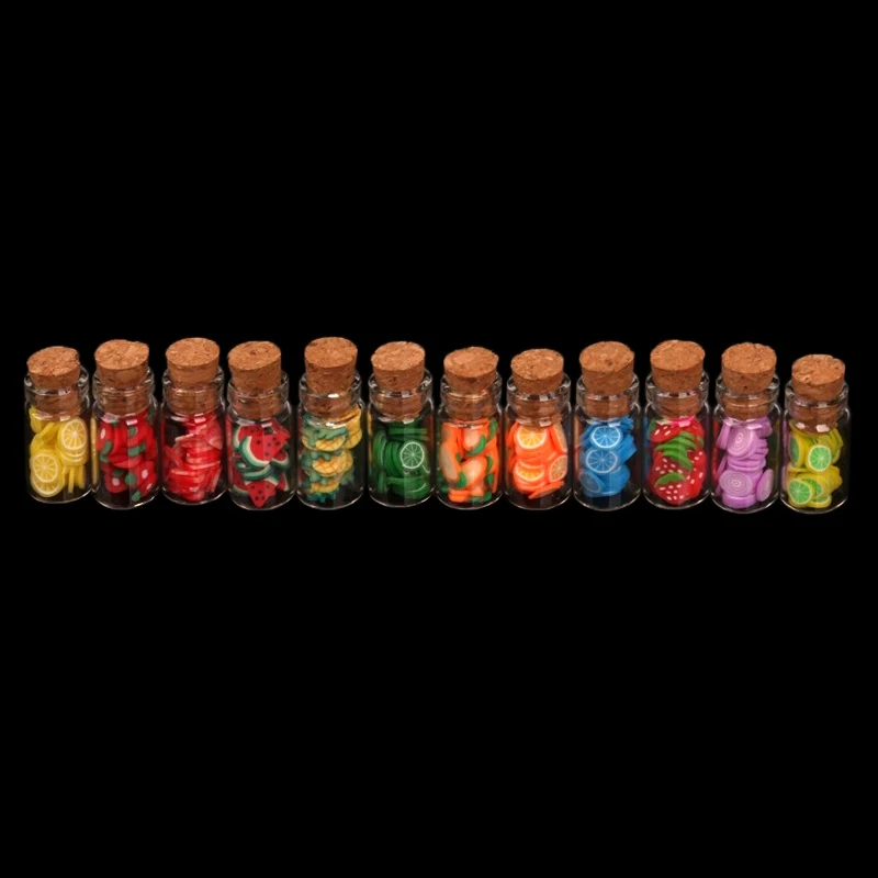 5Pcs/set Random Dollhouse Miniature Fruit Assorted Glass Cans 1:12 Dried Fruit Jar Kids Pretend Play Toy Doll House Accessories