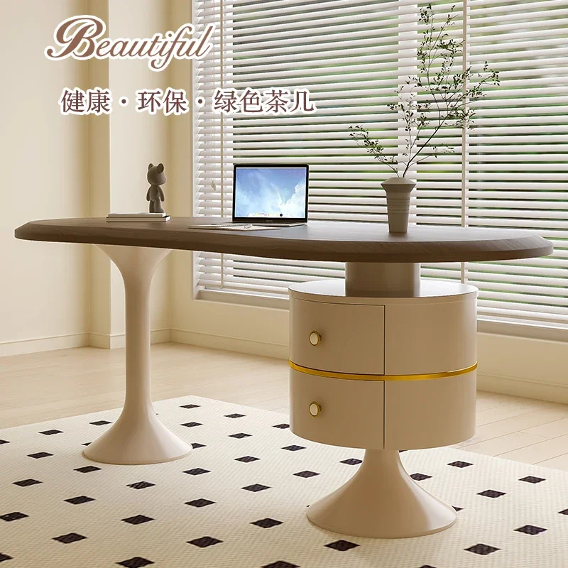 

TTMedieval style study table Home desk Internet celebrity small apartment Italian light luxury desk