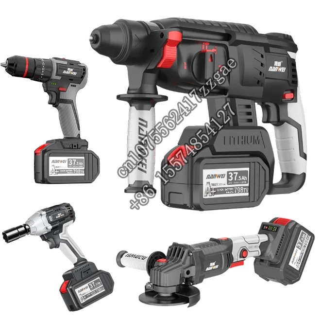 NANWEI  In-stock Discount Combo Kits 3pcs 4pcs Lithium Battery Cordless Power Tool Sets