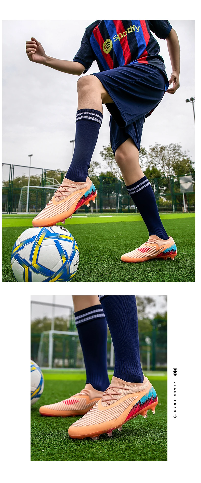 Neue Herren Fußballschuhe Ultraleichte Outdoor-Trainingsschuhe Dropshipping Fußballschuhe mit Langen Stollen FG Rutschfest – Detail 9