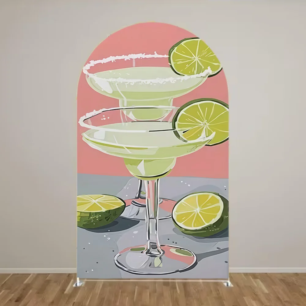 

Watercolor lemon arch background cover birthday party holiday decoration photo studio photography backgroundprops stretch fabric