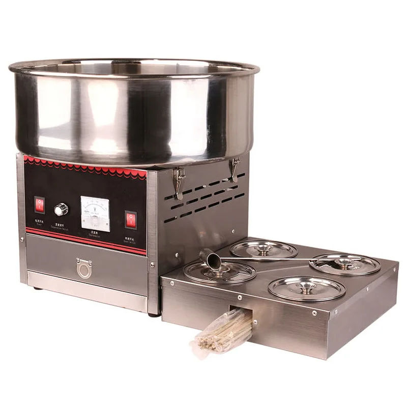 ماكينة حلوى القطن الكهربائية المصنوعة من الفولاذ المقاوم للصدأ ماكينة صنع الوجبات الخفيفة على شكل زهرة للحفلات