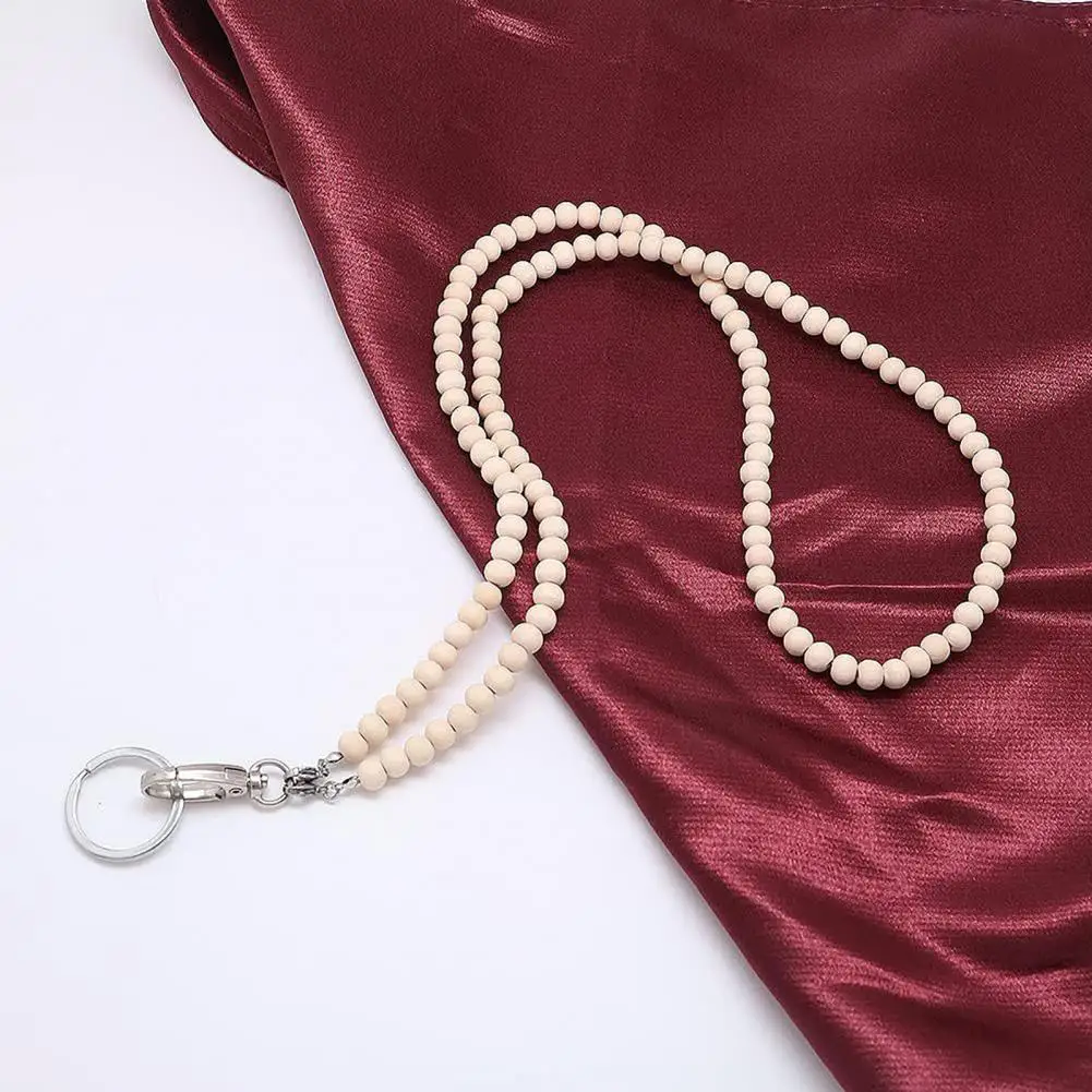 JOLanyard-Porte-Danemark ge Rétractable en Bois Coloré, Lanière Perlée pour Enseignant, Équipement pour Éducateurs