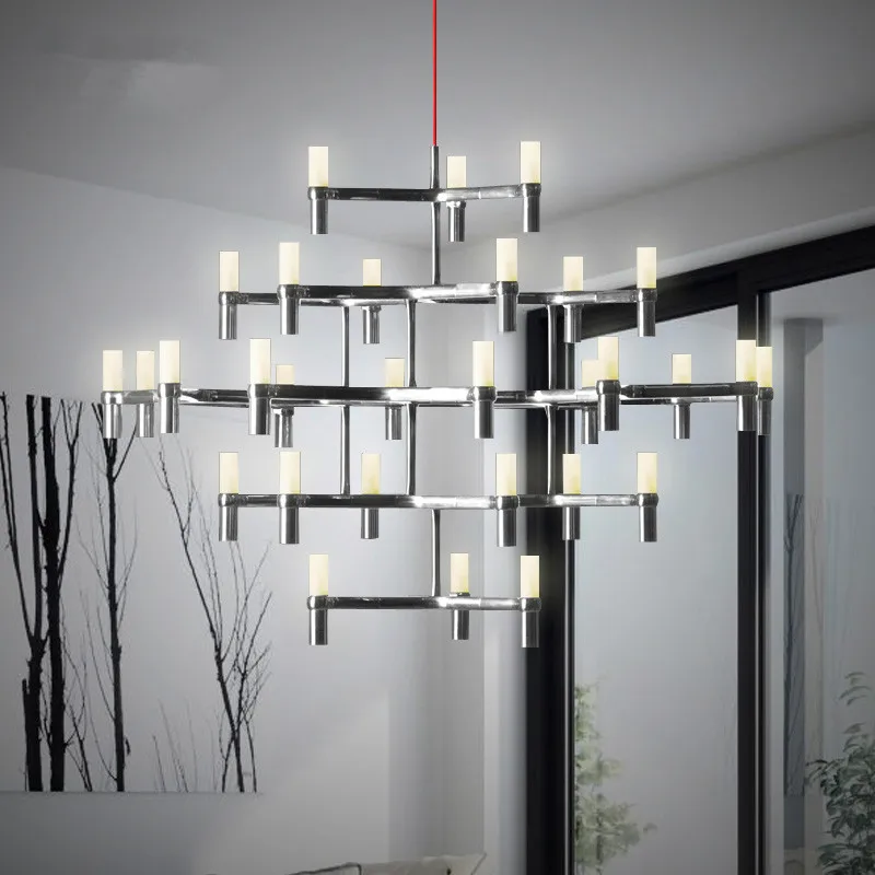 luxo sala de estar led ramo lustre coroa europeia menor lampada pendurada teto alto lustre escadas luz camadas 01