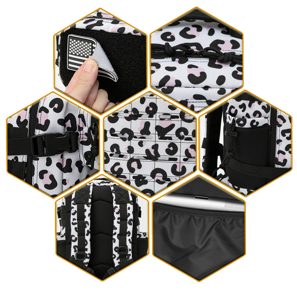 Mochila táctica Molle 25L con corte láser para supervivencia gimnasio - imagen 3