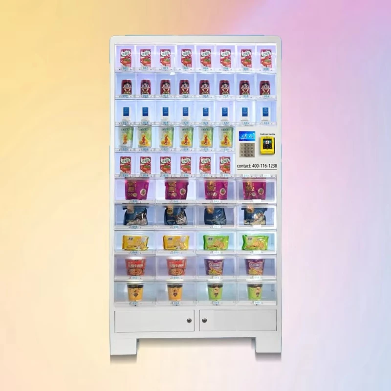 Custom Hot Sale High Capacity Machine for Supermarkets With Multi Temperature Zones Snack Vending Machine