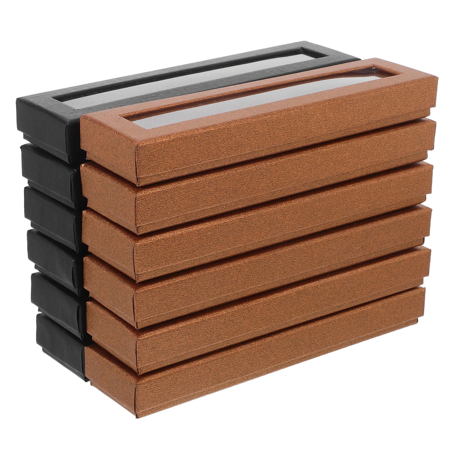 

12Pcs Paper Pen Storage Box Square Transparent Window Cardboard Organizer Present Case for Ballpoint Fountain Pens Jewelry