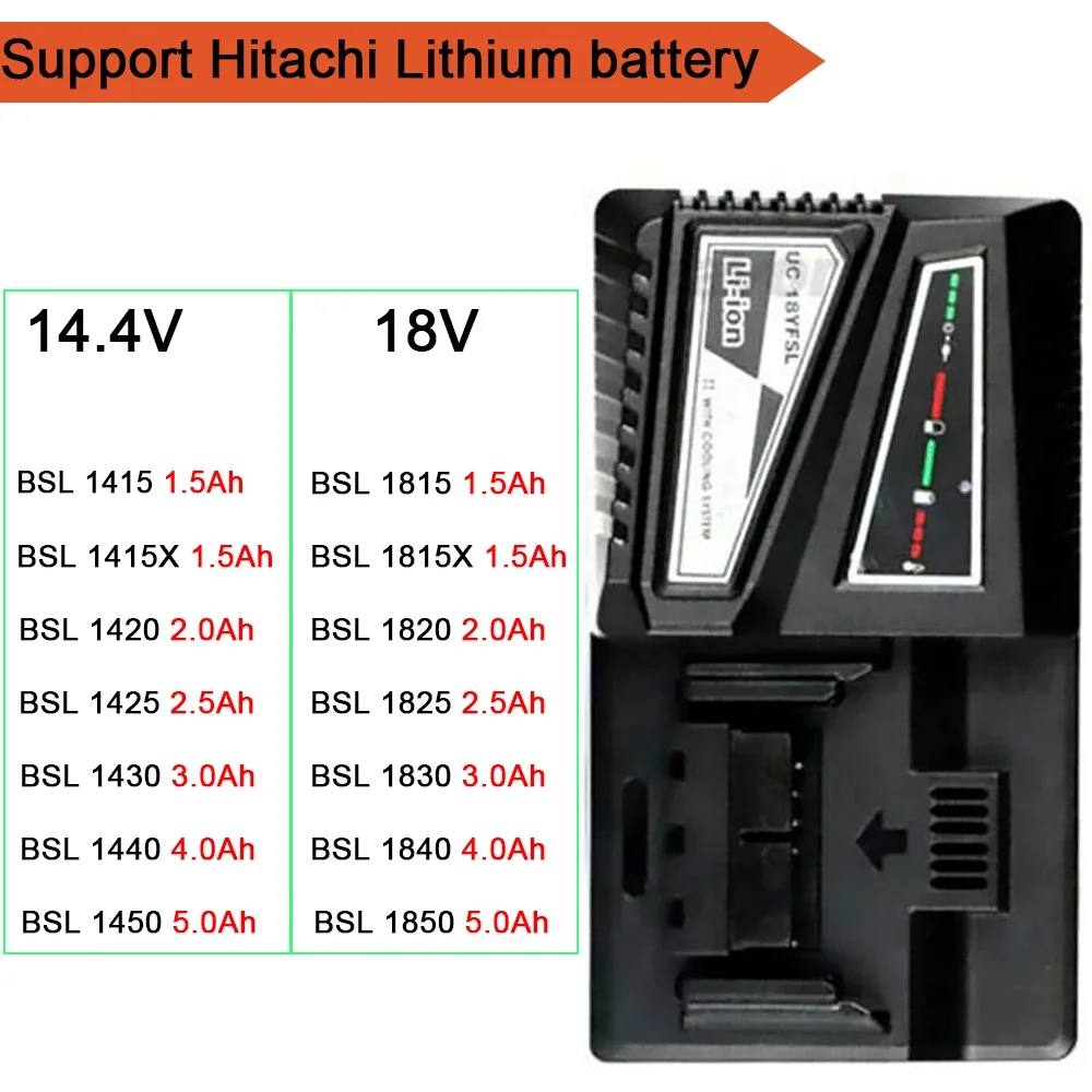 

BSL1830 Li-ion Battery Charger UC18YSFL For Hitachi Hikoki 14.4V 18V Serise Electric Drill Screwdriver Accessory UC18YDL BSL1430