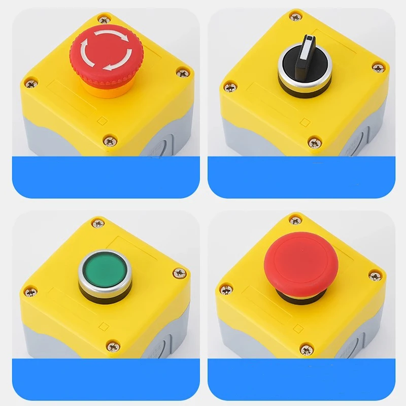 Waterproof button switch control box 12345 hole emergency stop knob indicator light widened hole distance from plastic box 22mm